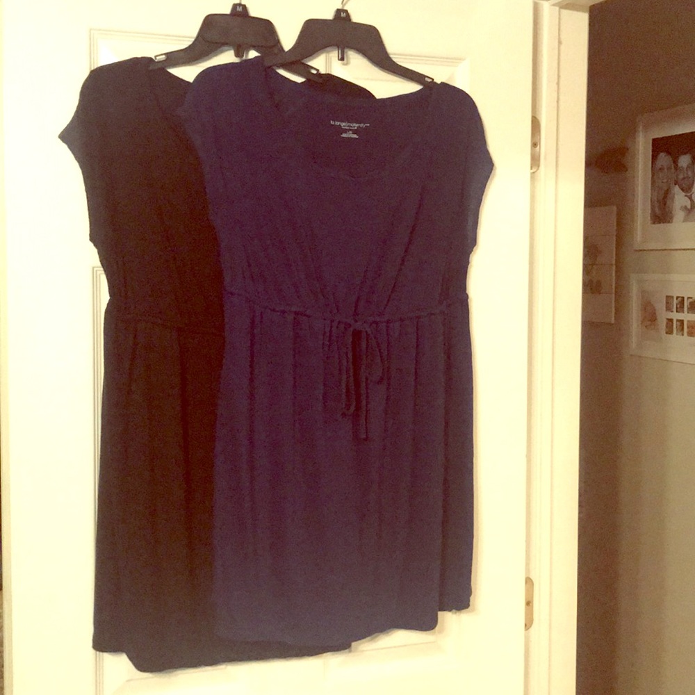 TWO Liz Lange Maternity tunics - size LARGE